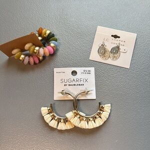 Lot of 3 Earrings Rainbow Hoops Dangle Sugar Boutique Sugarfix LC Baublebar